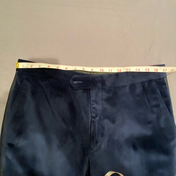 Blue velvet tuxedo pants - Picture 3 of 6